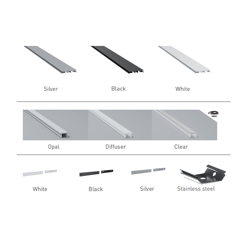 Black Drywall LED Channel Aluminum Profile For 5mm Narrow LED Rope Lighting